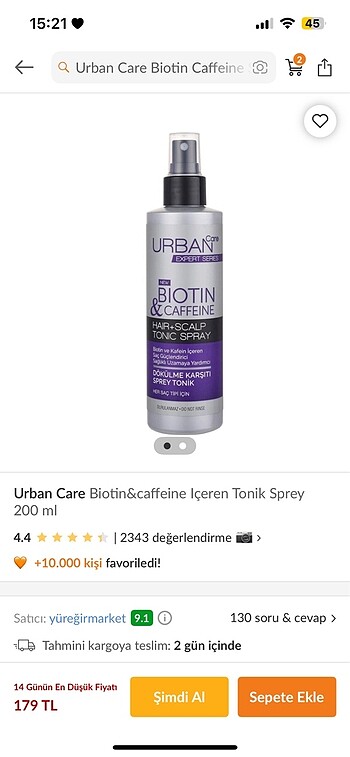 #saç spreyi #haır tonik sprey #urban care