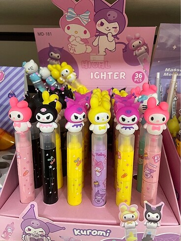 Kuromi higlater şerit keçeli kalem 3 e bölünebilir