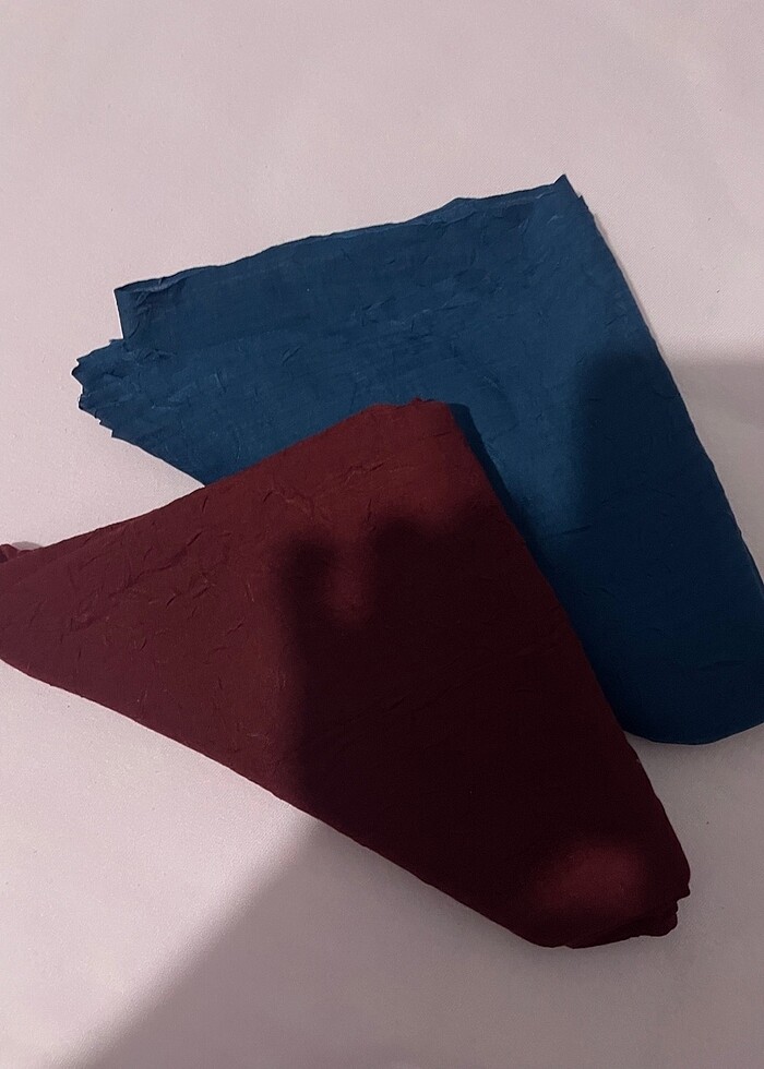 Bordo ve mavi bambu şal - Görsel 5