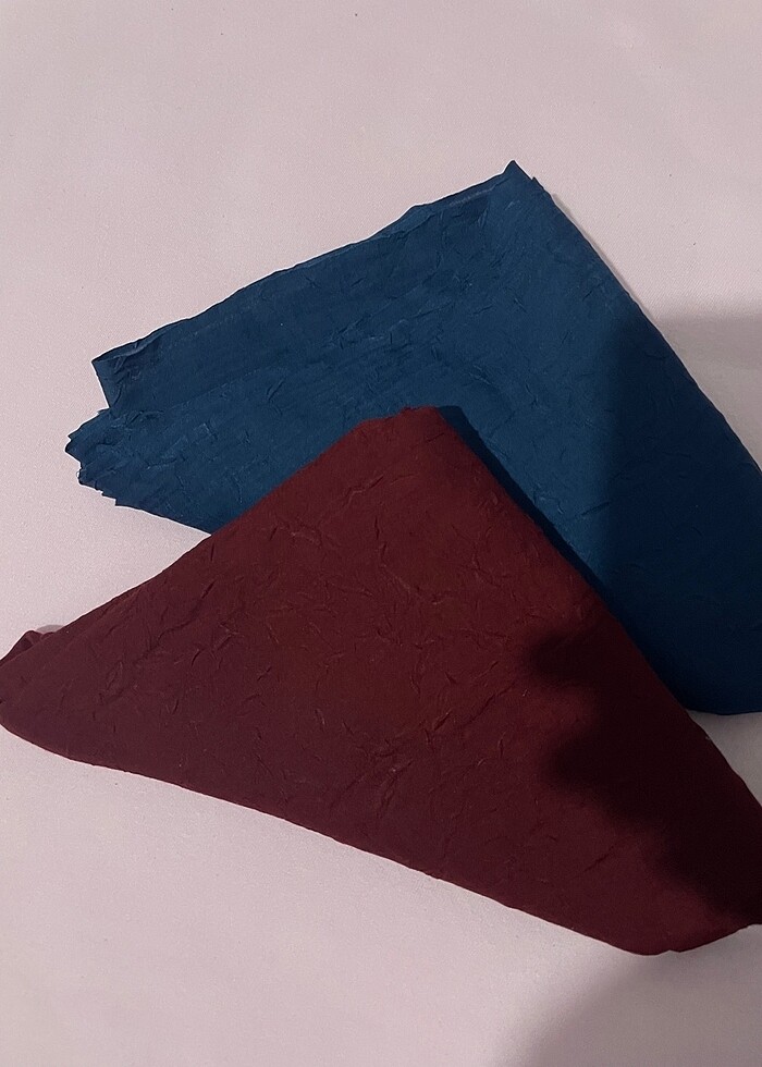 Bordo ve mavi bambu şal - Görsel 4