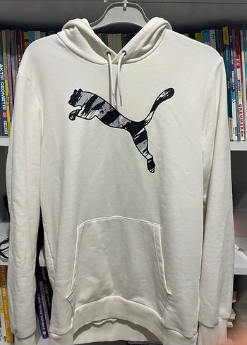 Puma Beyaz Kapüşonlu Sweatshirt - Görsel 3