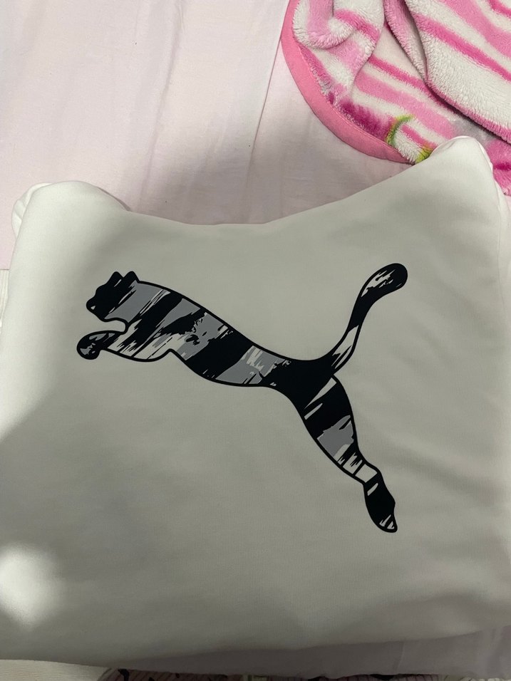 Puma Beyaz Kapüşonlu Sweatshirt - Görsel 4