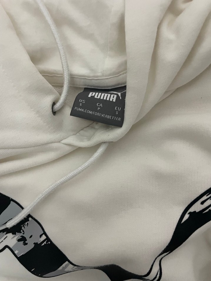 Puma Beyaz Kapüşonlu Sweatshirt - Görsel 5