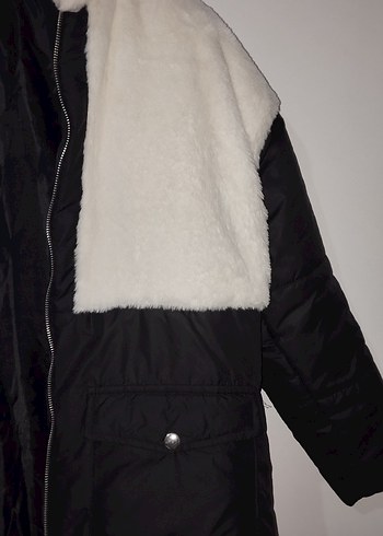 Beyaz Kürklü Midi Kadın Kış Ceketi - Görsel 2