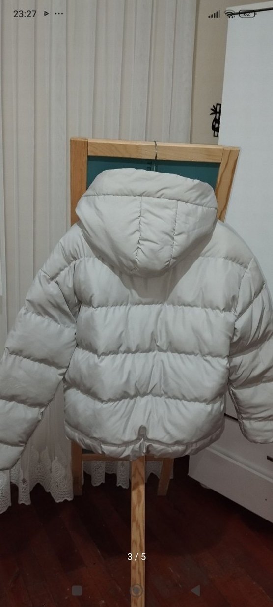 Kadın Beyaz Midi Kışlık Şişme Mont - Görsel 2