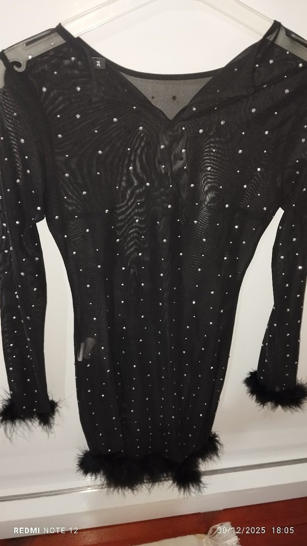taşlı Transparan şık elbise.. - Görsel 2