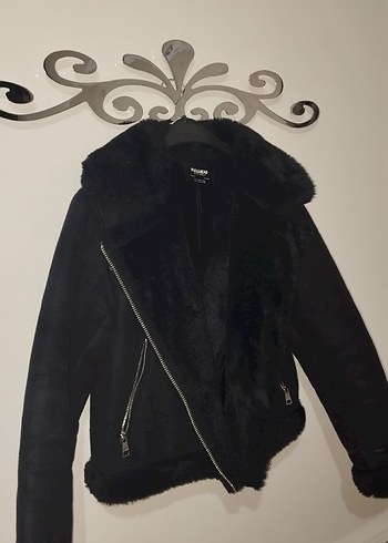 Siyah Süet Kürk Detaylı Kadın Ceket - Görsel 2