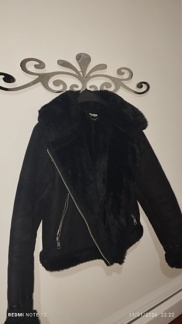 Siyah Süet Kürk Detaylı Kadın Ceket - Görsel 2