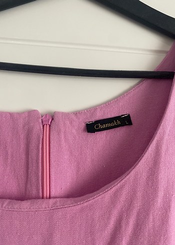 Pembe Keten Uzun Kadın Tulum - Görsel 6