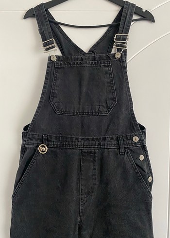 Siyah Kot Midi Boy Bol Kesim Tulum - Görsel 3