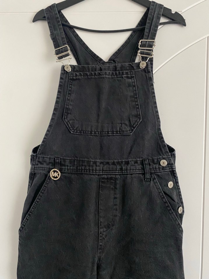 Siyah Kot Midi Boy Bol Kesim Tulum - Görsel 3