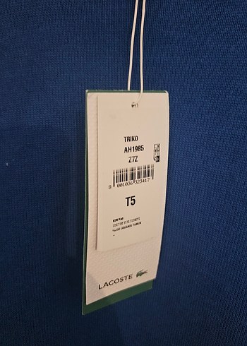 Lacoste Mavi Erkek Triko kazak. sıfır etiketli. orjinal. - Görsel 4