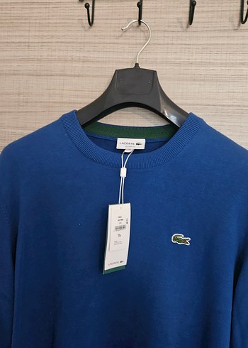 Lacoste Mavi Erkek Triko kazak. sıfır etiketli. orjinal. - Görsel 2