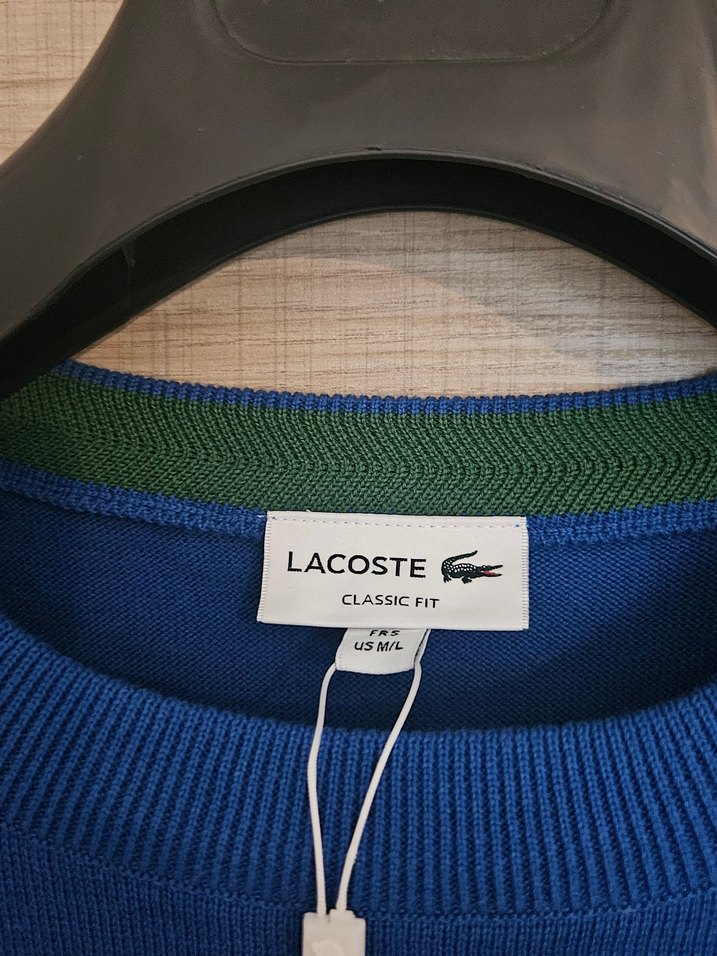 Lacoste Mavi Erkek Triko kazak. sıfır etiketli. orjinal. - Görsel 3