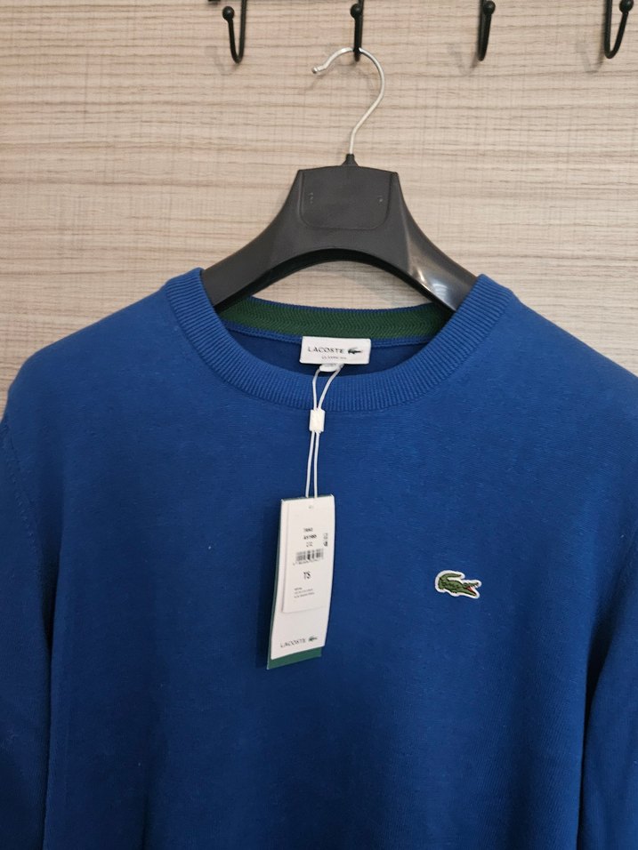 Lacoste Mavi Erkek Triko kazak. sıfır etiketli. orjinal. - Görsel 2