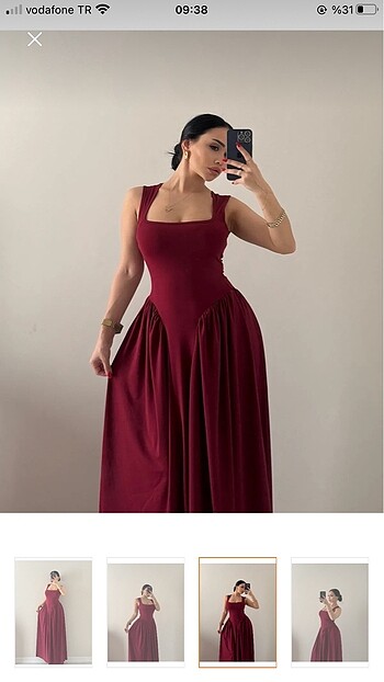 s Beden Bordo elbise