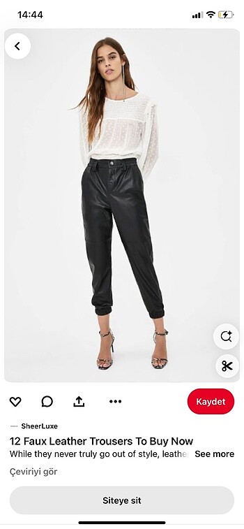Bershka deri jogger pantolon