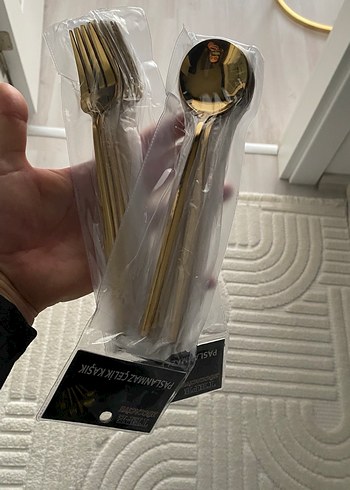 Parlak Altın Renkli Çatal Kaşık Seti - Görsel 2