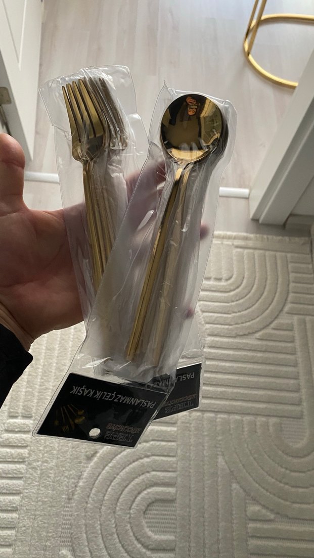 Parlak Altın Renkli Çatal Kaşık Seti - Görsel 2