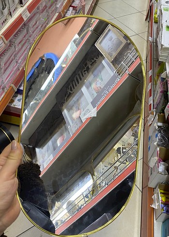 Altın Renk Oval Dekoratif Ayna - Görsel 2