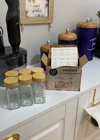 Bambu Kapaklı 6'lı Baharatlık Seti - Görsel 3