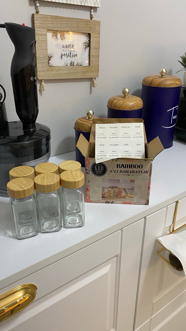 Bambu Kapaklı 6'lı Baharatlık Seti - Görsel 3