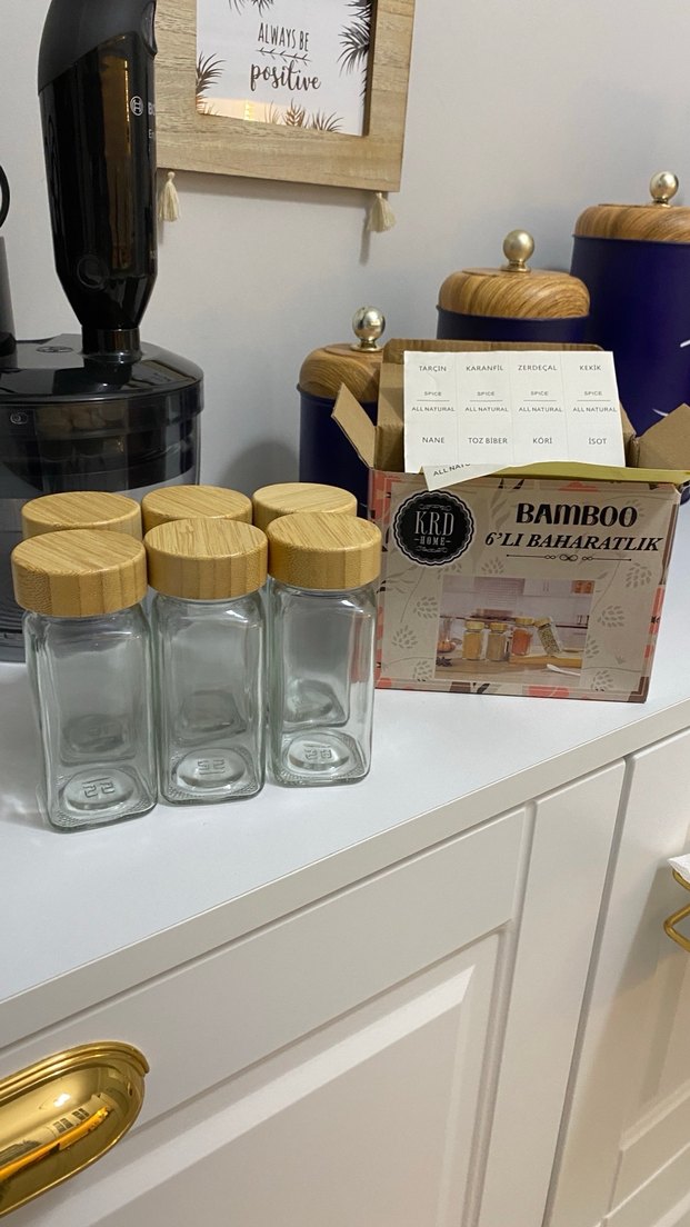 Bambu Kapaklı 6'lı Baharatlık Seti - Görsel 2