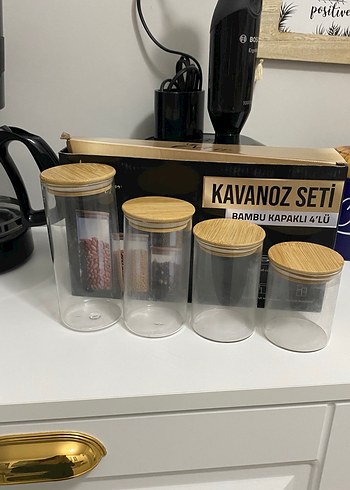 Bambu Kapaklı 4'lü Kavanoz Seti - Görsel 2