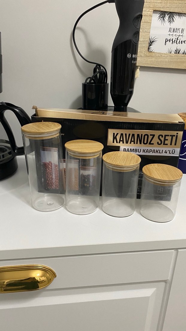 Bambu Kapaklı 4'lü  Kavanoz Seti - Görsel 2