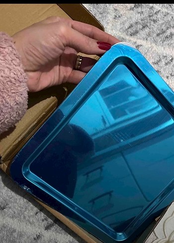 6 adet Kare Metal Tepsi Seti - Görsel 2