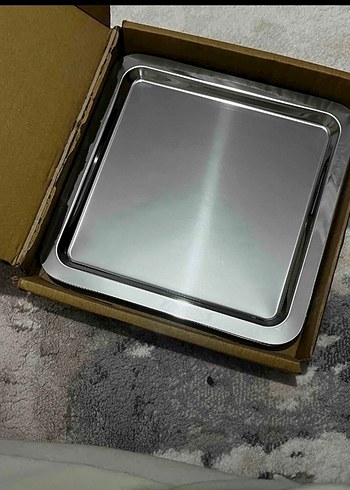 6 adet Kare Metal Tepsi Seti - Görsel 3