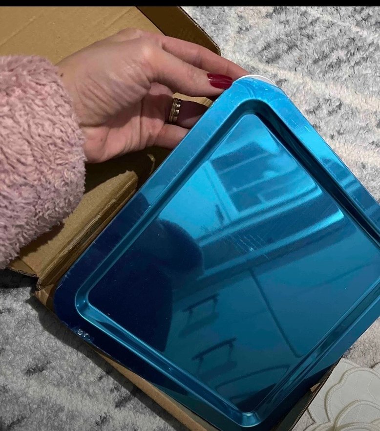 6 adet Kare Metal Tepsi Seti - Görsel 2