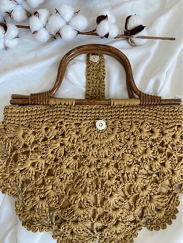  Beden Raffia clutch çanta