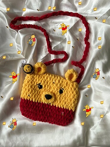 Peluş örgü çocuk çantası