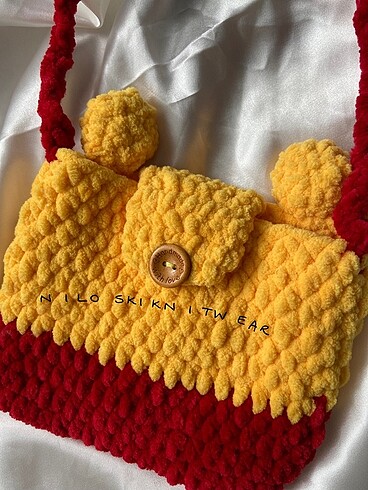  Beden Peluş örgü çocuk çantası