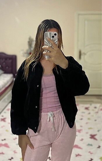 Bomber siyah ceket