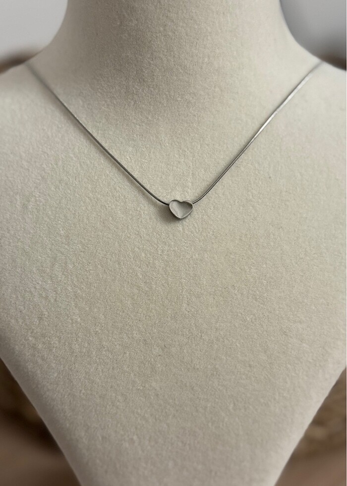 Gümüş Kalp Kolye - Görsel 2