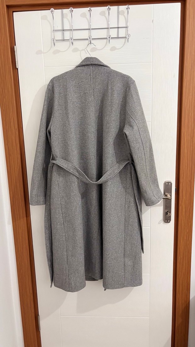 Gri Uzun Klasik Kaban - Görsel 3