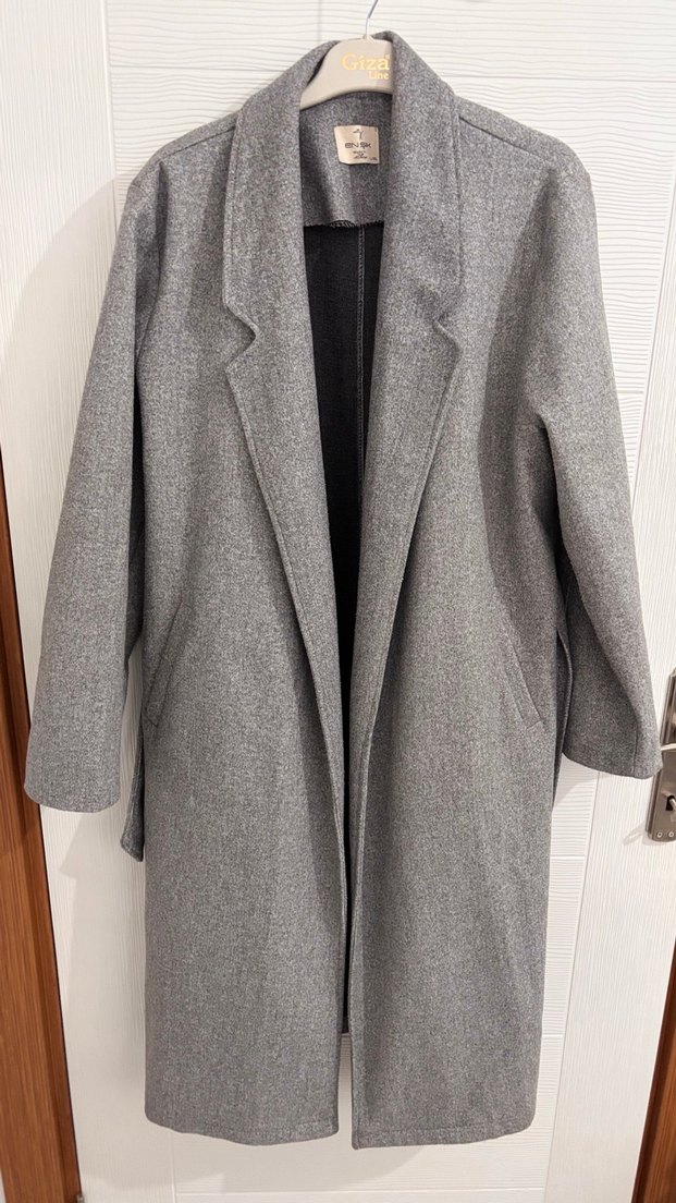 Gri Uzun Klasik Kaban - Görsel 2