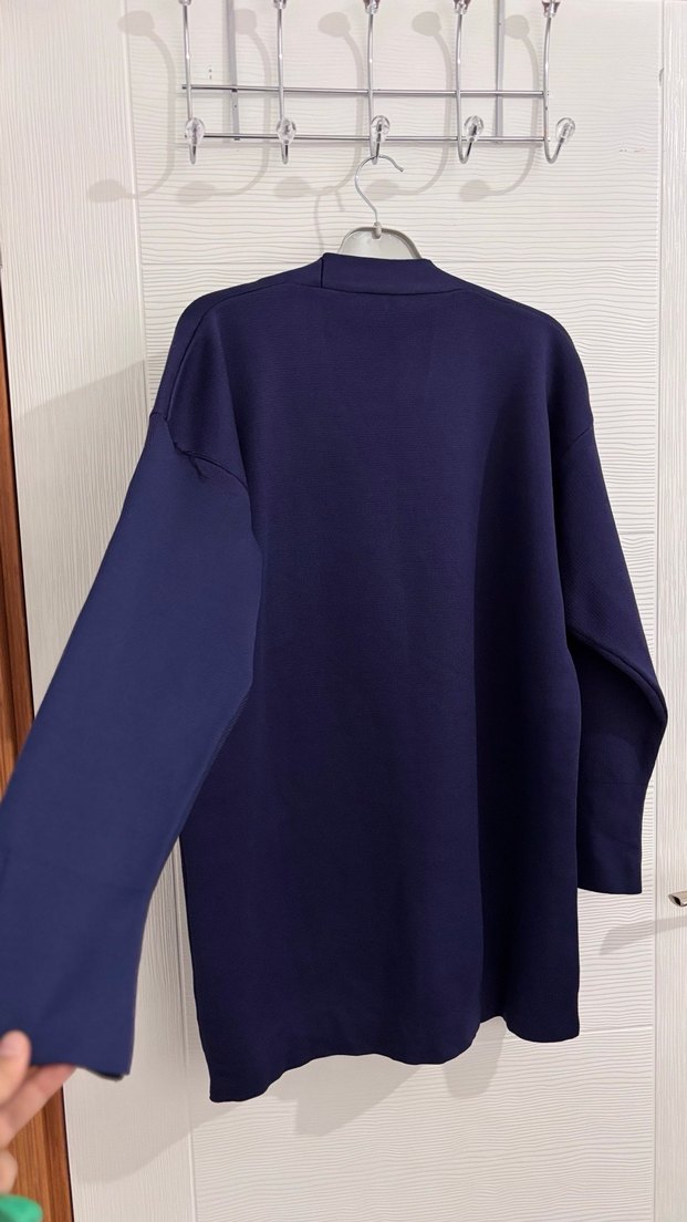 Düğmeli Lacivert Kadın Hırka - Görsel 3