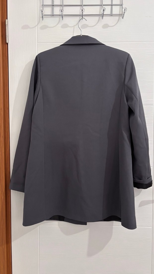 Düğmeli Gri Kadın Blazer Ceket - Görsel 2