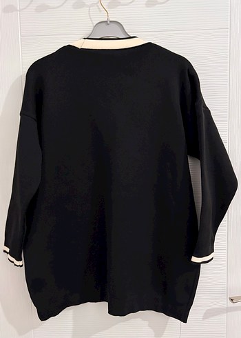 Düğmeli Siyah Midi Kadın Hırka - Görsel 3