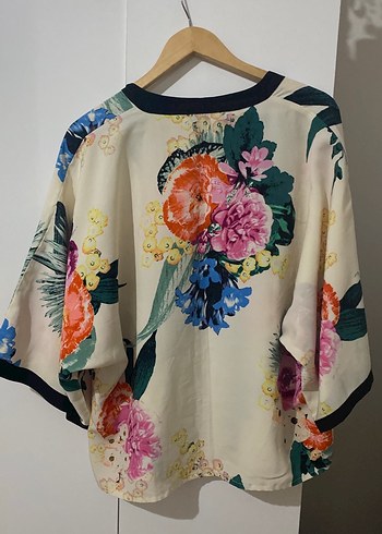 m Beden Çiçek Desenli Bohem Kadın Kimono
