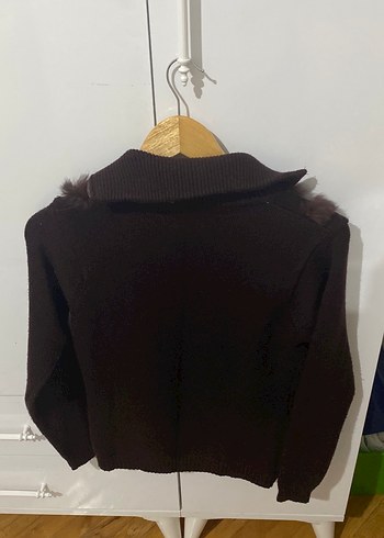 Diğer Kahverengi Kürklü Yün Kadın Ceket