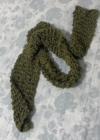 Kadın Örgü Haki Şal - Görsel 2