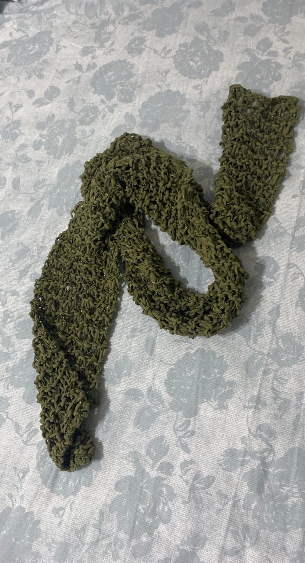 Kadın Örgü Haki Şal - Görsel 2