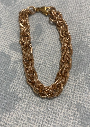 Zincir Detaylı Parlak bakır Bileklik - Görsel 3