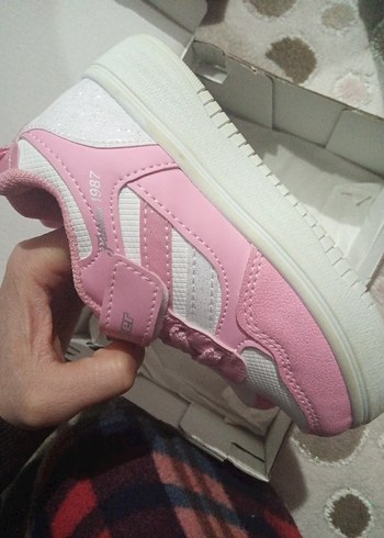 Kız Çocuk Pembe Cırtlı Spor Ayakkabı - Görsel 7