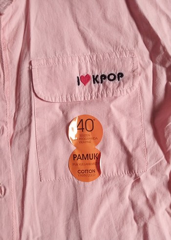 Pembe Düğmeli kız çocuk Gömleği - Görsel 3