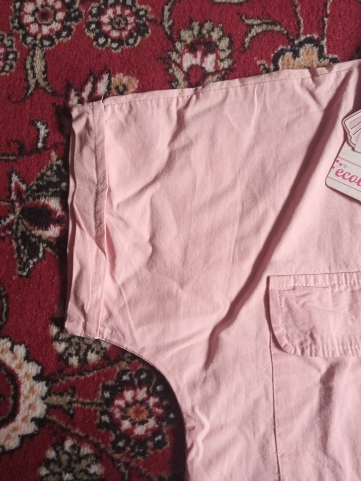 Pembe Düğmeli kız çocuk Gömleği - Görsel 5